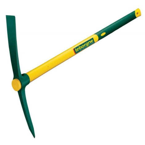 Leborgne – Pioche de terrassier 2 kg – Douille ronde 47 mm – Manche Novagrip 90 cm – Acier trempé pour terrassement intensif