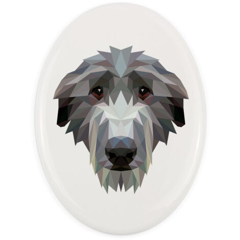 Lebrel escocés, lebrel: placa con foto e inscripción geométrica de Art-Dog