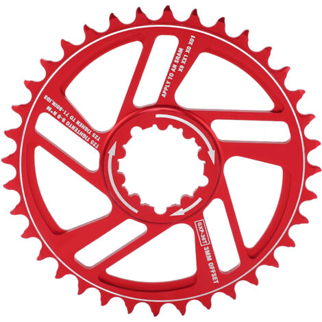 Lebycle 36T Fahrrad-Kettenblatt, 3 mm Offset, Direct Mount, Narrow-Wide-Profil für SRAM GXP Kurbelgarnitur – Rot