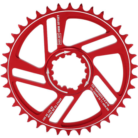Lebycle 38T Fahrradkettenblatt, Direct-Mount-Schaltwerk mit 3 mm Versatz, SRAM GXP-kompatibel, Narrow-Wide-Profil, rot