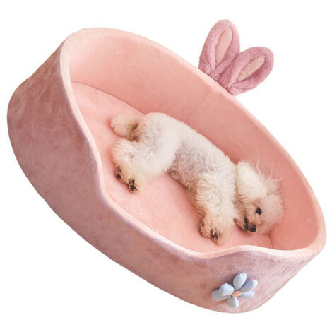 Léchard pour Animaux de Compagnie Rose  Lit de Couchage de Chien Détachable Lavable  Lit de Chat Confortable Doux pour Animaux de Compagnie  Idéal pour Toutes Les Saisons 