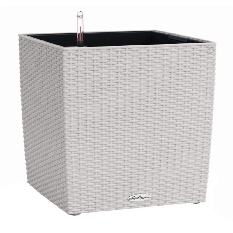 Pot de fleur Lechuza Cube Cottage 50 - kit complet, gris clair