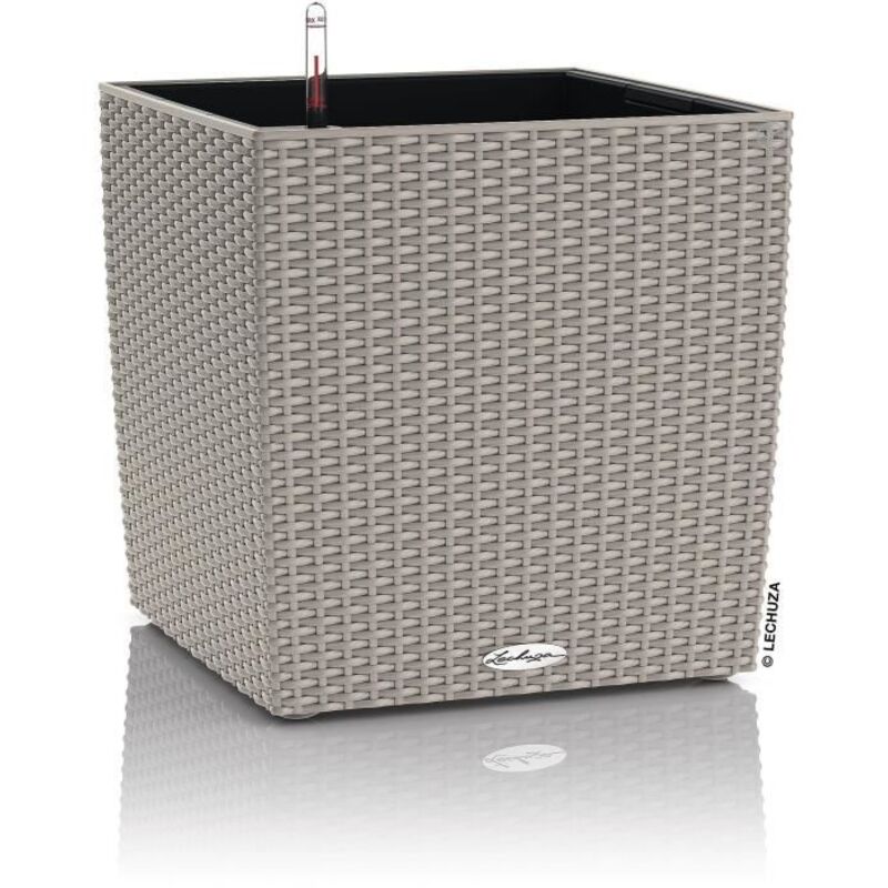 Pot de fleur Lechuza Cube Cottage 50 - kit complet, brun sable