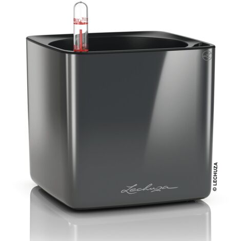 LECHUZA CUBE Glossy 14 Komplettset anthrazit highgloss