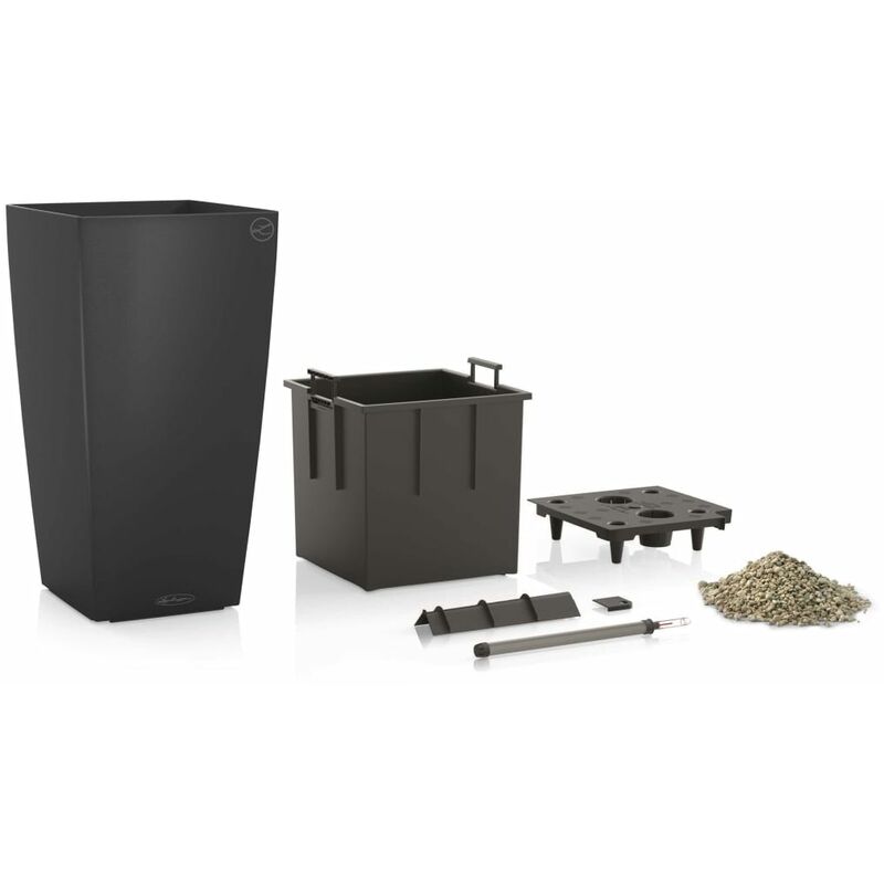 

LECHUZA Macetero Cubico Color 30 ALL-IN-ONE gris pizarra 13138 - Negro