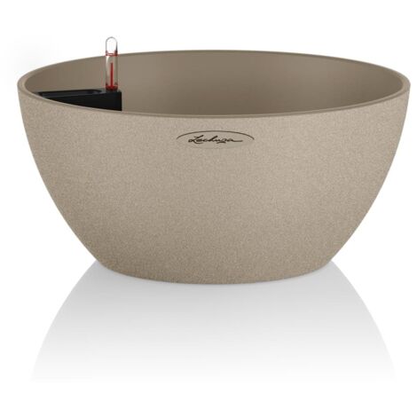 LECHUZA® Pflanzschalen CUBETO Stone 40 Sandbeige All-in-One