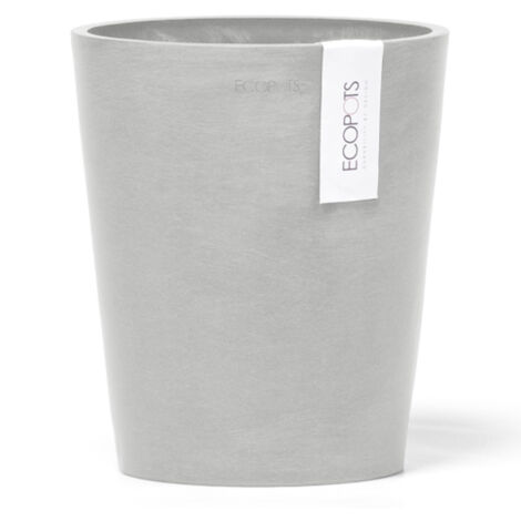 LECHUZA, VASO DA TAVOLO ROTONDO MORINDA D14XH16CM BIANCO/GRIGIO, GIARDINO, VASI IN PLASTICA