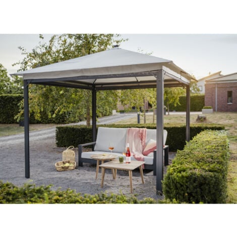 HOME DELUXE LED Solar Pavillon AZUR, Maße 270 x 270 x 200 cm