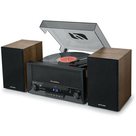 Mini-chaîne CD 40W avec Bluetooth – Lecteur MP3 et USB – En bois marron – Dimensions 164x343x324mm – Muse - MT120