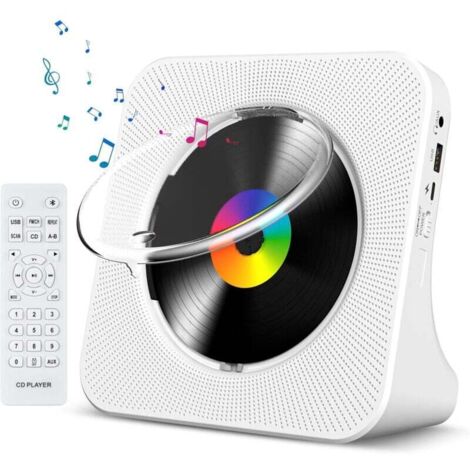 Lecteur CD de table avec Bluetooth, enceintes HiFi murales portables, écran LED intégré, lecteur audio domestique, radio FM, lecteur de musique MP3 USB Type-C XXW