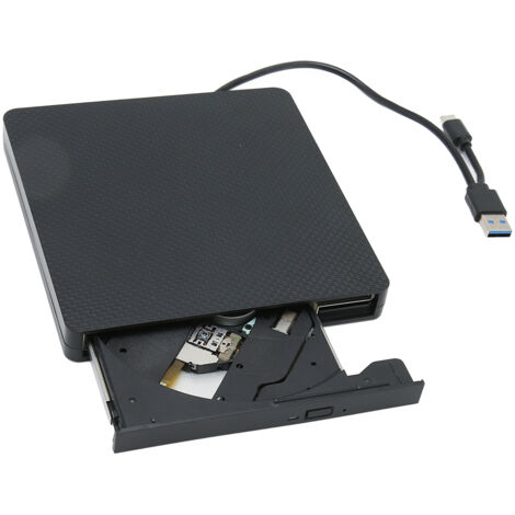 Lecteur CD/DVD externe USB 3.0 Type-C 5 Gbit/s, compatible avec les ordinateurs portables, les ordinateurs de bureau et les systèmes Windows, Linux et Mac OS.