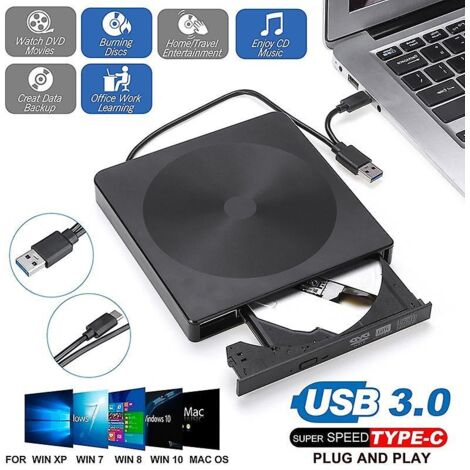 Lecteur CD/DVD externe USB 3.0/Type-C