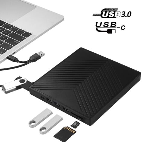 lecteur Cd/dvd Externe Usb 3.0/type-c ,noir