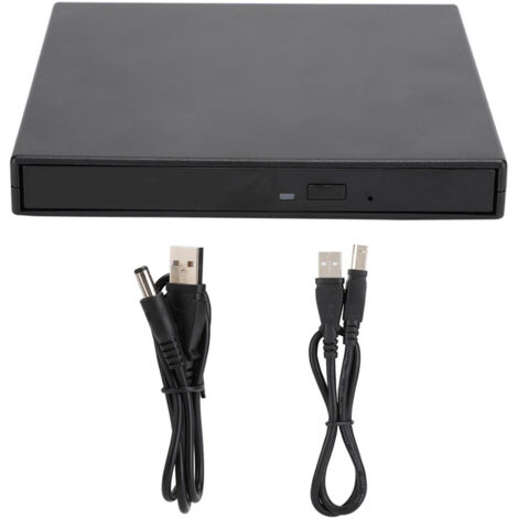 Lecteur CD/DVD USB 2.0 Noir pour PC Portable et de Bureau - Compatible Windows 2000/XP/Vista/7