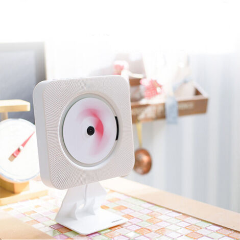 Lecteur CD Portable avec Bluetooth,Haut-ParleurMural intégré,Haut-parleurs Audio pour la Maison avec Radio FM à Distance