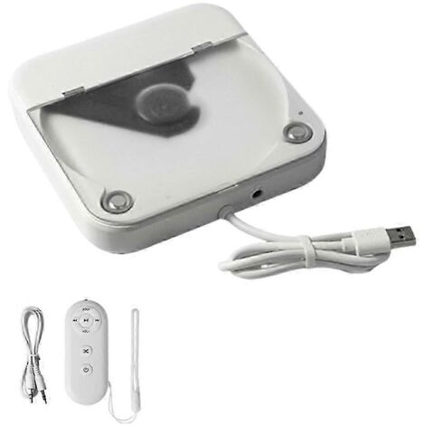Lecteur CD universel externe pour voiture - Lecteur CD portable avec câble AUX, se branche sur le port USB de la voiture (blanc)