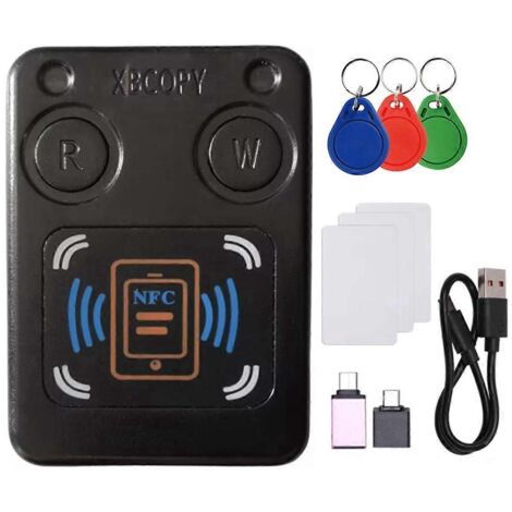 Lecteur/copieur de cartes à puce NFC RFID + 3 porte-clés/cartes UID