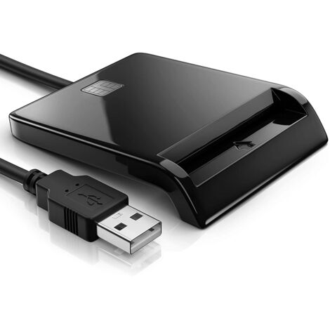 Lecteur De Carte à Puce - USB 2.0 - Compatible Windows Mac Linux - Pour Cartes à Puce EMV Bancaires Santé Assurance - 1 Pièce