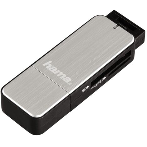 Lecteur de carte mémoire externe Hama 123900 USB 3.2 (1è gén.) (USB 3.0) argent