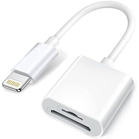 Lecteur de carte SD - Interface Lightning - Lecteur UHS-I - Jusqu'à 30 Mo/s - Pour iPhone et iPad (iOS 9.2+) - 1 Pièce