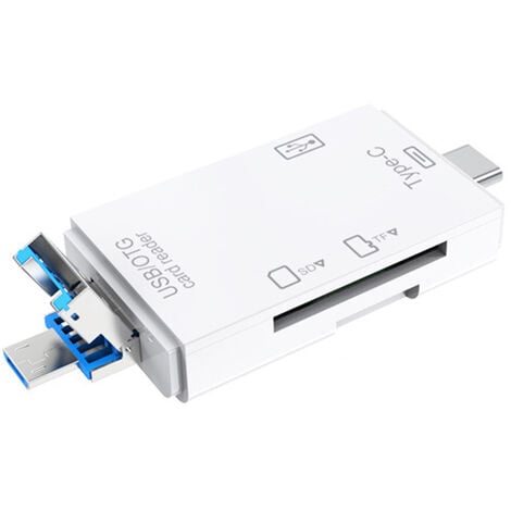 Acheter Lecteur de carte multifonctionnel 5-en-1 Micro USB Type C lecteur  de carte SD adaptateur OTG lecteur Flash lecteur de carte mémoire  intelligente