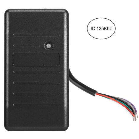 Lecteur de Carte Wiegand 26 Lecteur de contrle d'accs de Carte de scurit Sensibilit de rception leve, cblage en PVC Haute Performance(Black ID 25Khz)