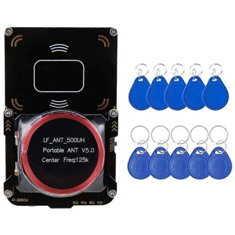 Lecteur de cartes RFID Proxmark3 + Graveur de clés IC/ID porte-clés 5XT5577/CUID - Noir