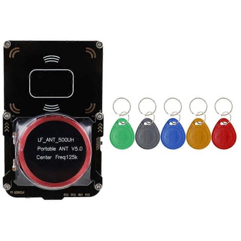 Lecteur de cartes RFID Proxmark3 + Graveur de clés porte-clés IC/ID RFID 5XT5577 - Noir
