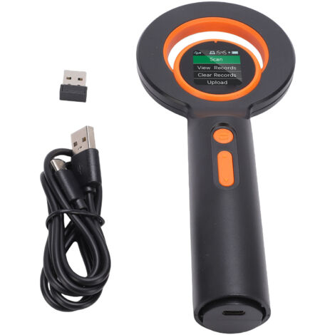 Lecteur de puces pour animaux de compagnie portable, écran TFT de 1,44 pouces, scanner de micropuces pour animaux, prise en charge de l'étiquette EMID FDX-B, connexion USB BT sans fil 2,4 GHz