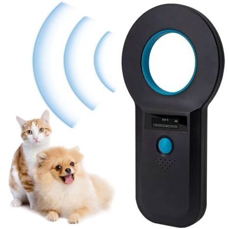 Lecteur de Puces pour Animaux,Detecteur de Puce, Lecteur de Puce pour RFID Scanner 134,2KHz/125KHz Portable Puce avec Affichage OLED pour Lecteurs ISO11784/11785/FDX-B/EMID,de