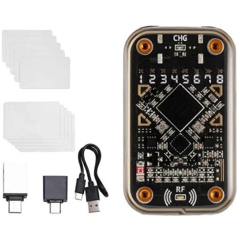 Lecteur de puces RFID + 5 cartes CUID/UID compatibles NFC (lecture/écriture)