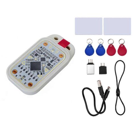 Lecteur de puces RFID Chameleon V3.0 125 kHz 13,56 MHz, copieur d'étiquettes IC d'identification + 2 porte-clés UID + 2 porte-clés CUID + 2 cartes UID