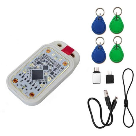 Lecteur de puces RFID Chameleon V3.0 125 kHz 13,56 MHz, copieur d'étiquettes IC d'identification, lecteur/graveur NFC + porte-clés 2x UID + porte-clés 2x CUID