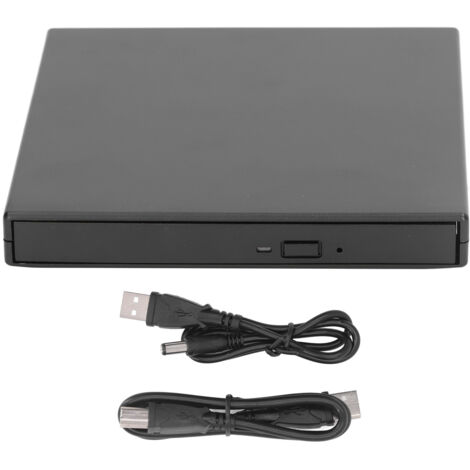Lecteur DVD Externe Ultra Fin - Graveur CD/DVD USB Portable pour PC, Ordinateur Portable et Mac - Noir
