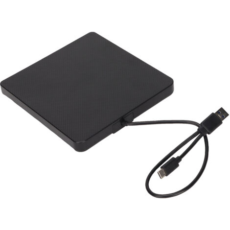 Lecteur DVD Externe USB 3.0 et USB-C Ultra-Mince, Gravure Rapide pour PC et Ordinateur Portable