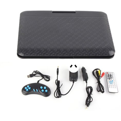 Lecteur DVD Portable HD 6,8 Pouces pour Enfants - Téléviseur Voiture Multifonction pour Voyages et Extérieur - Alimentation 110-240V (Noir, Prise AU)