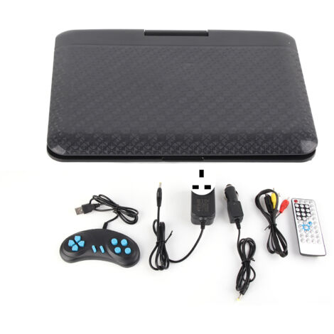 Lecteur DVD Portable HD 6,8 Pouces pour Enfants - Téléviseur Voiture Multifonction pour Voyages et Extérieur - Alimentation 110-240V (Prise UK Noire)