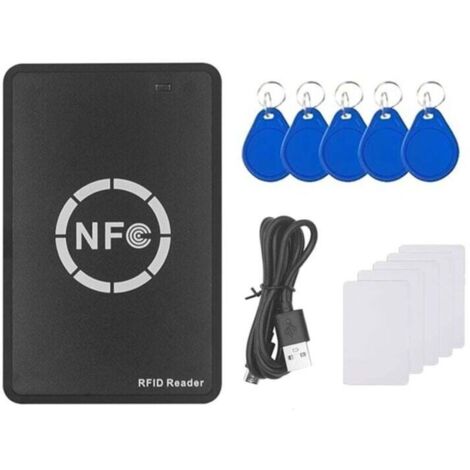 Lecteur Enregistreur RFID NFC avec Carte 5XUID et Duplicateur Porte-Clés pour Copie Badge Clé IC