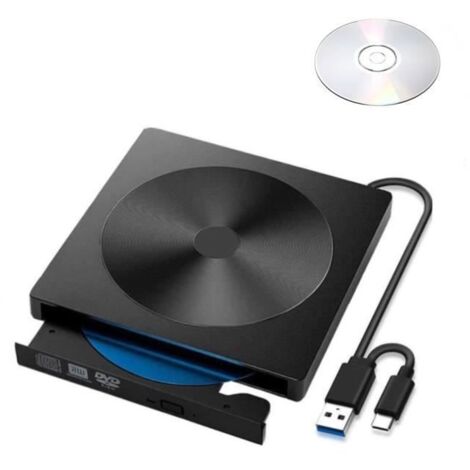 Lecteur Graveur DVD CD Externe USB 3.0 type-C Ultra Slim Portable- Graveur Lecteur Externe avec 8.5G CD/DVD