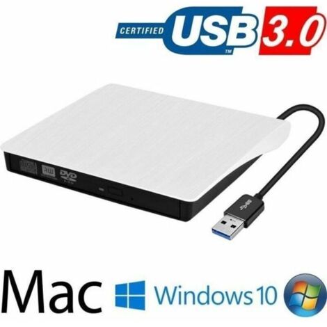 Lecteur Graveur DVD CD Externe USB 3.0 Ultra Slim Enregistreur Portable-Writer/R