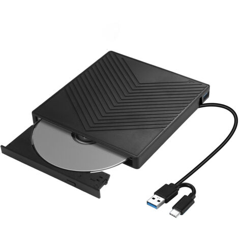 Lecteur/graveur DVD USB externe, unité optique portable pour ordinateurs portables, hub USB multifonction