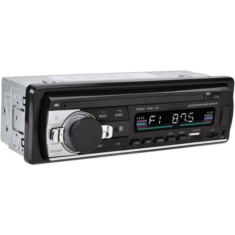 Lecteur MP3 D'autoradio Multimédia, Lecteur Stéréo de Voiture D'entrée MP3/FM/USB/AUX, Radio FM, Appel Mains Libres Bluetooth, Double USB, écran LCD