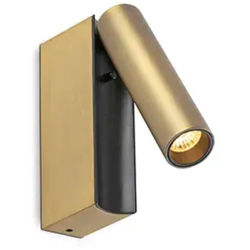 Faro Barcelona - Lecteur mural réglable en bronze cronos avec interrupteur 62752