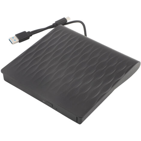 Lecteur optique externe USB 3.0 portable 12,7 mm grain surélevé noir pour PC et ordinateur portable