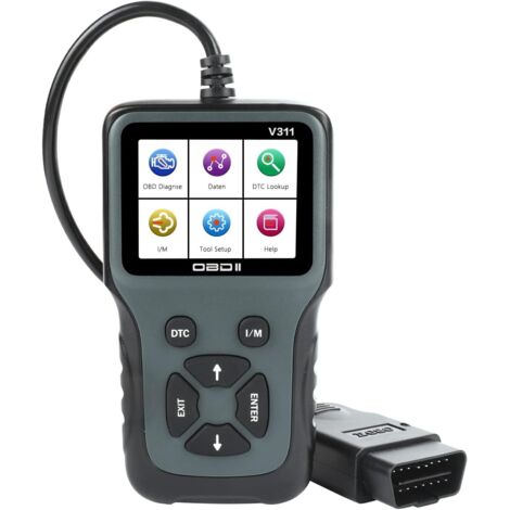 Lector de códigos portátil de diagnóstico OBD2 Herramientas de diagnóstico del sistema del motor OBD II - Multilingüe - Francés opcional - Universal de 12V y 24V
