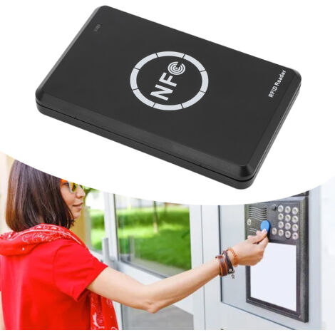 Lector/grabador de tarjetas USB ID IC con descifrado: compatible con 125 kHz/13,56 MHz para sistemas de control de acceso con llave.