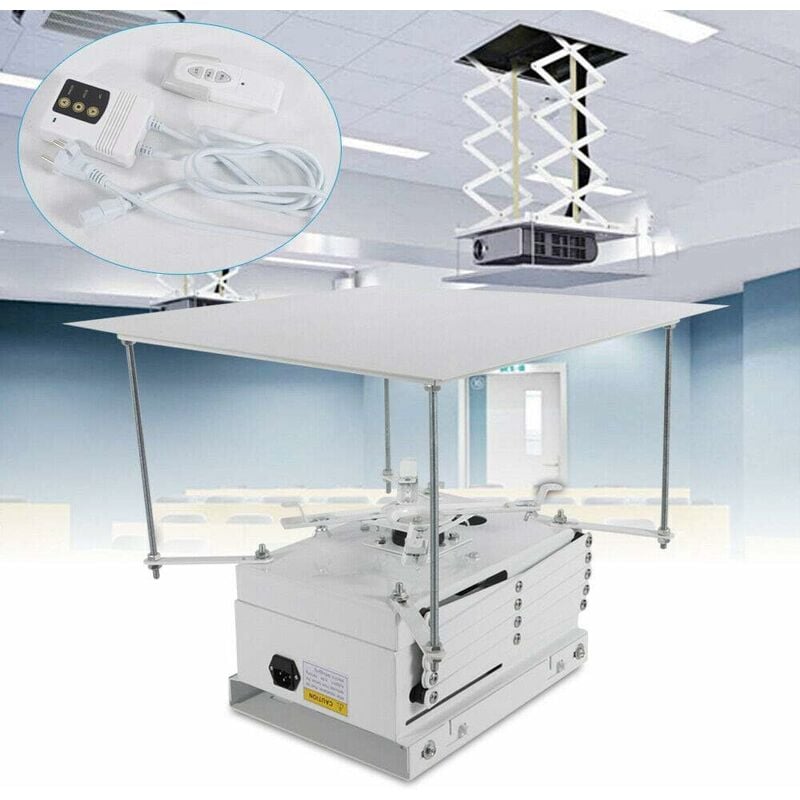 Ascenseur de vidéoprojecteur 220 v électrique motorisé Support de plafond pour projecteur 1 m + télécommande Charge maximale jusqu'à 10 kg Pour