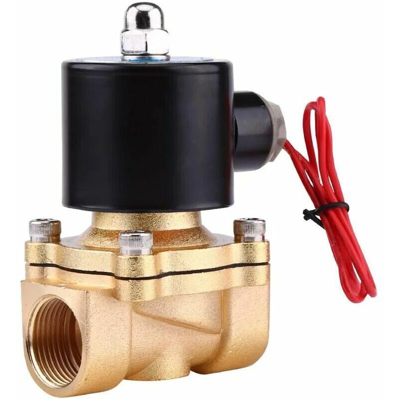 Électrovanne électrique 3/4 pouces AC 220V, électrovanne normalement fermée en alliage de zinc NC pour gaz, air, huile, eau