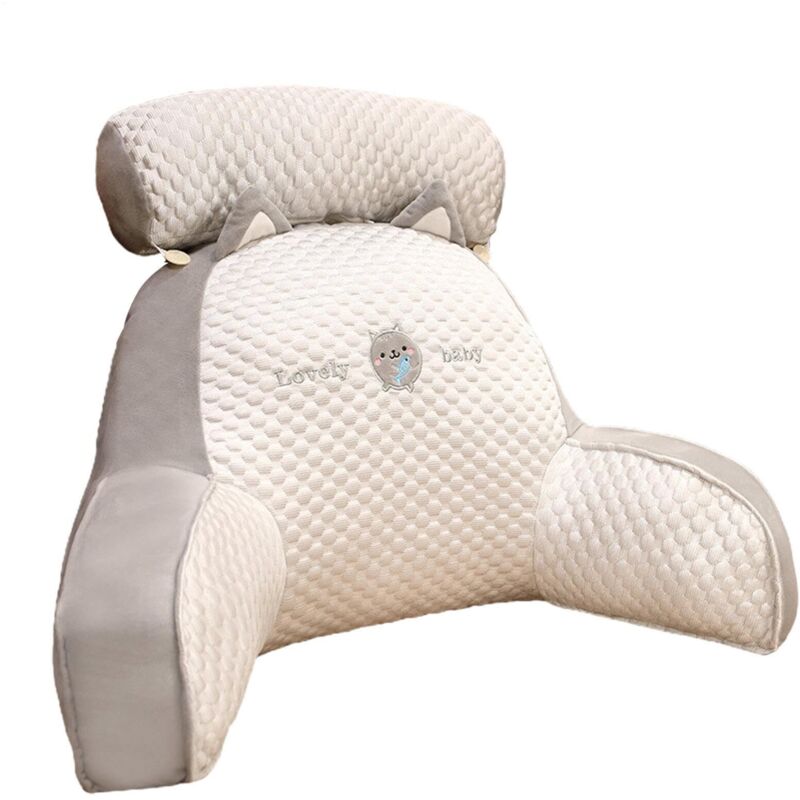 Lecture avec Accoudoirs - Lecture avec Traversin Amovible - Repose-Dos 2 en 1 pour S'asseoir dans Le Lit Confort Et Ergonomie Coussin Cale Dos Canapé