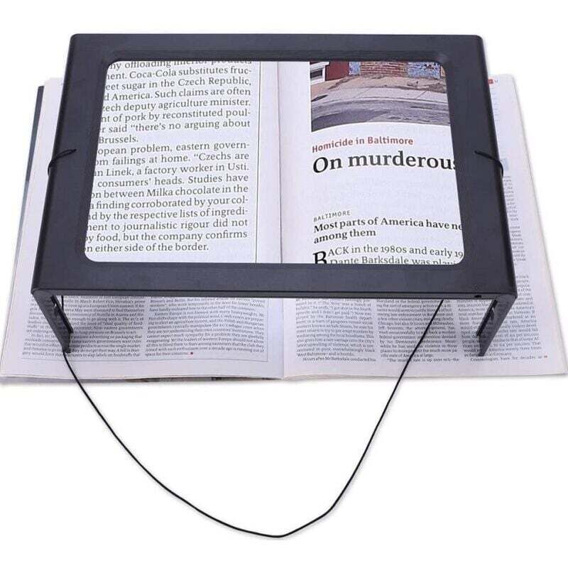 Lecture Loupe de Lecture avec 4 Lumineuse LED, Malvoyant,Personnes âgées, Couture,270205110mm
